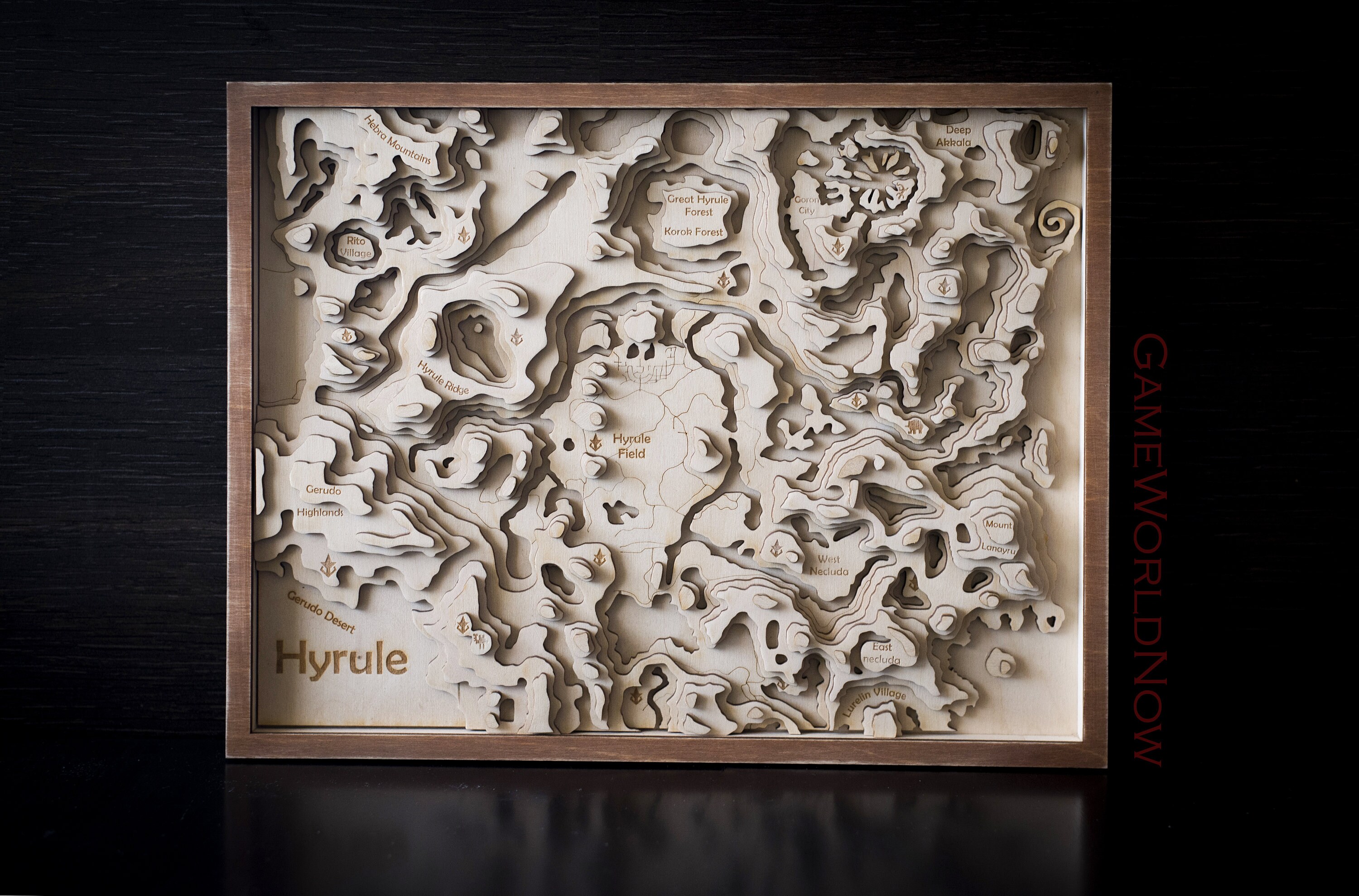 Artist creates 3D wooden masterpiece of Zelda: Breath of the Wild map