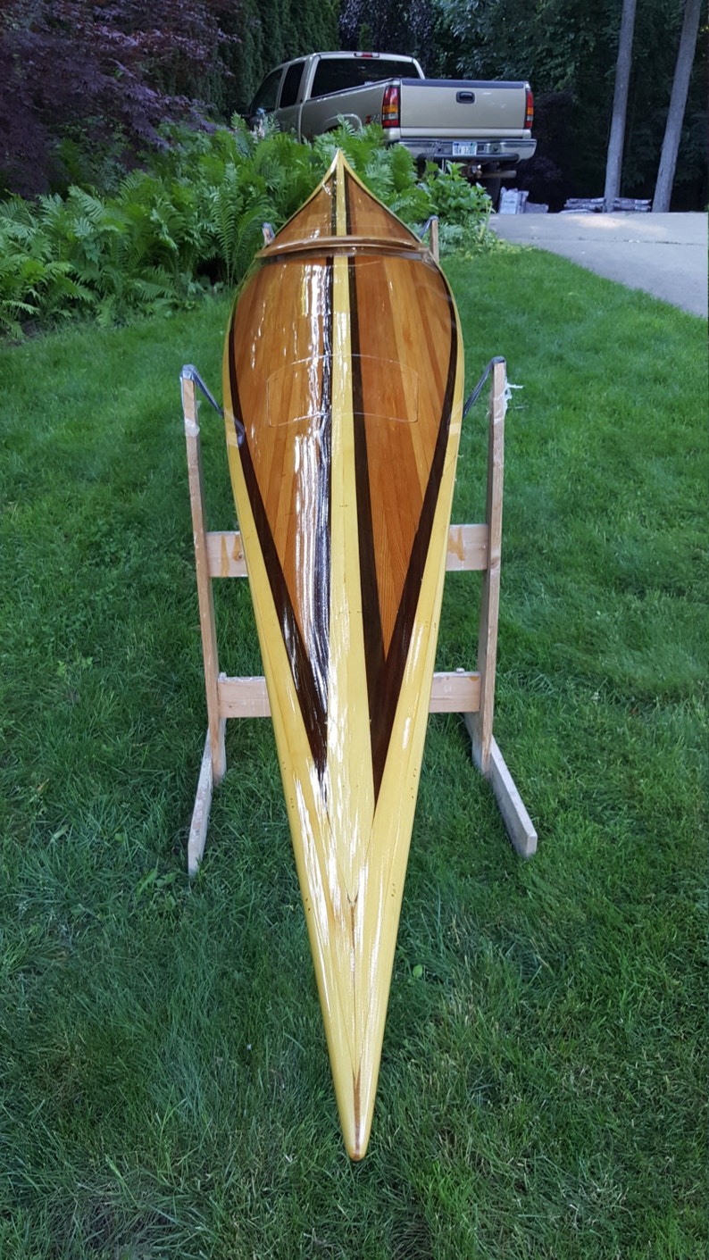 wooden hybrid kayak cedar strip. 17' clc shearwater etsy