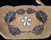 Vintage Micro Beaded Evening Clutch Purse with Faux Pearls-1920 39 s