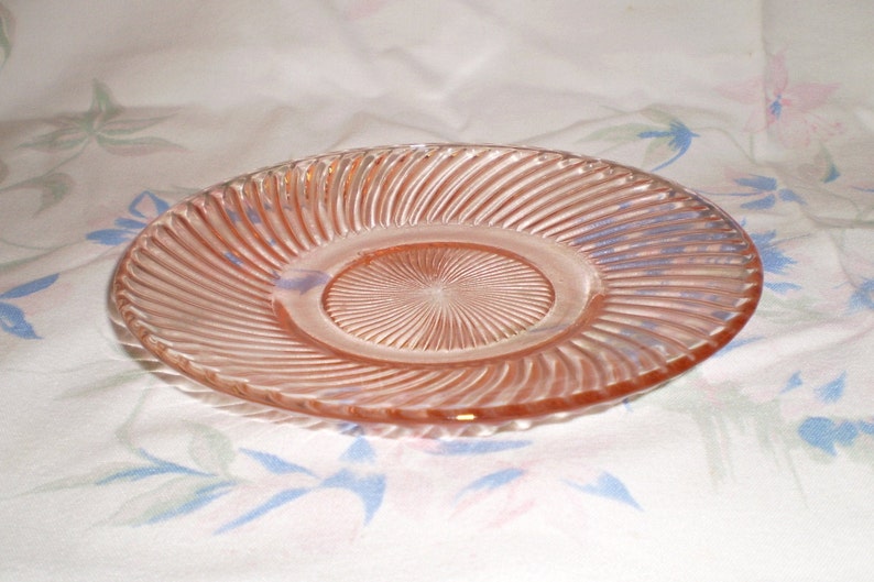 Antique Lancaster Pink Depression Glass Swirl Pattern Bowl and | Etsy
