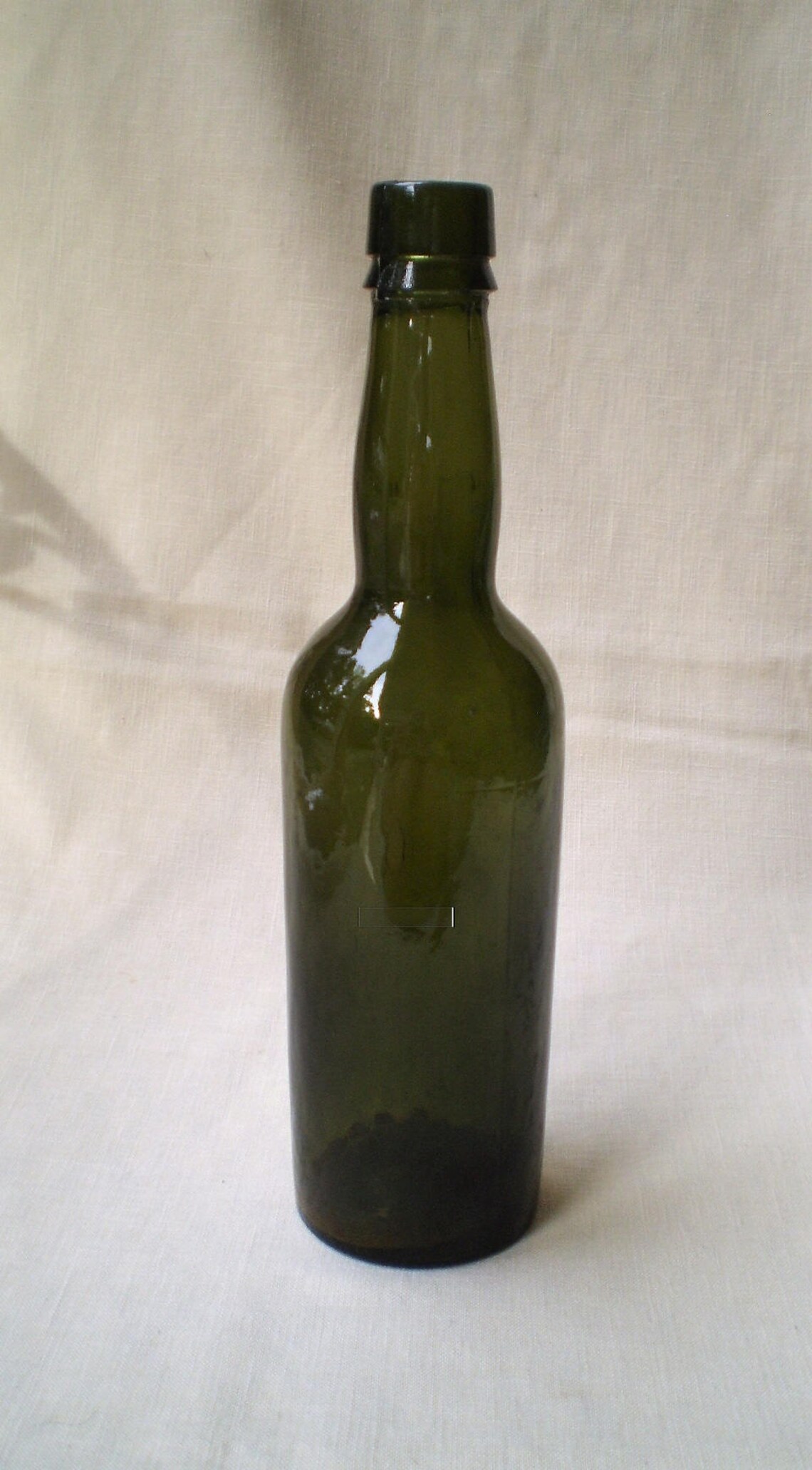 Antique Liquor Bottle Dark Olive Green Applied Top Iron Etsy