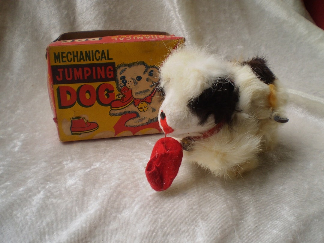 Vintage Mechanical Wind up Jumping Dog Toy 1960's Etsy