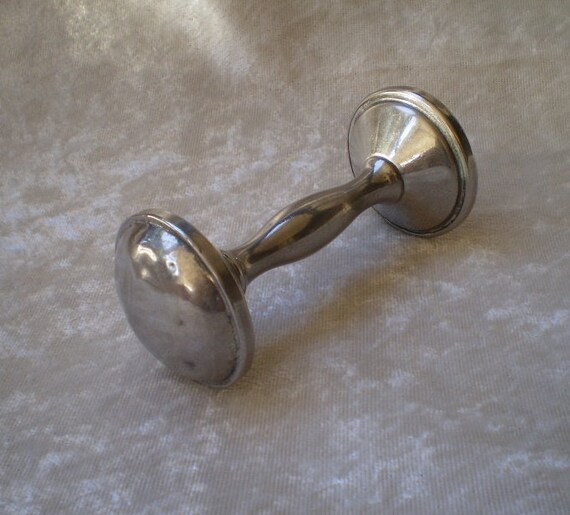 silver plated baby rattle