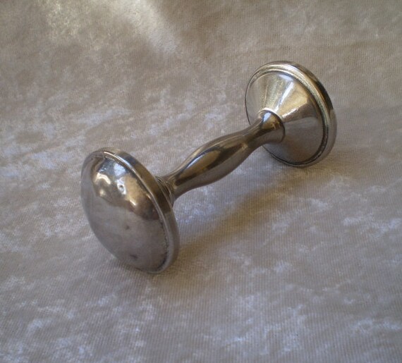 antique silver baby rattle