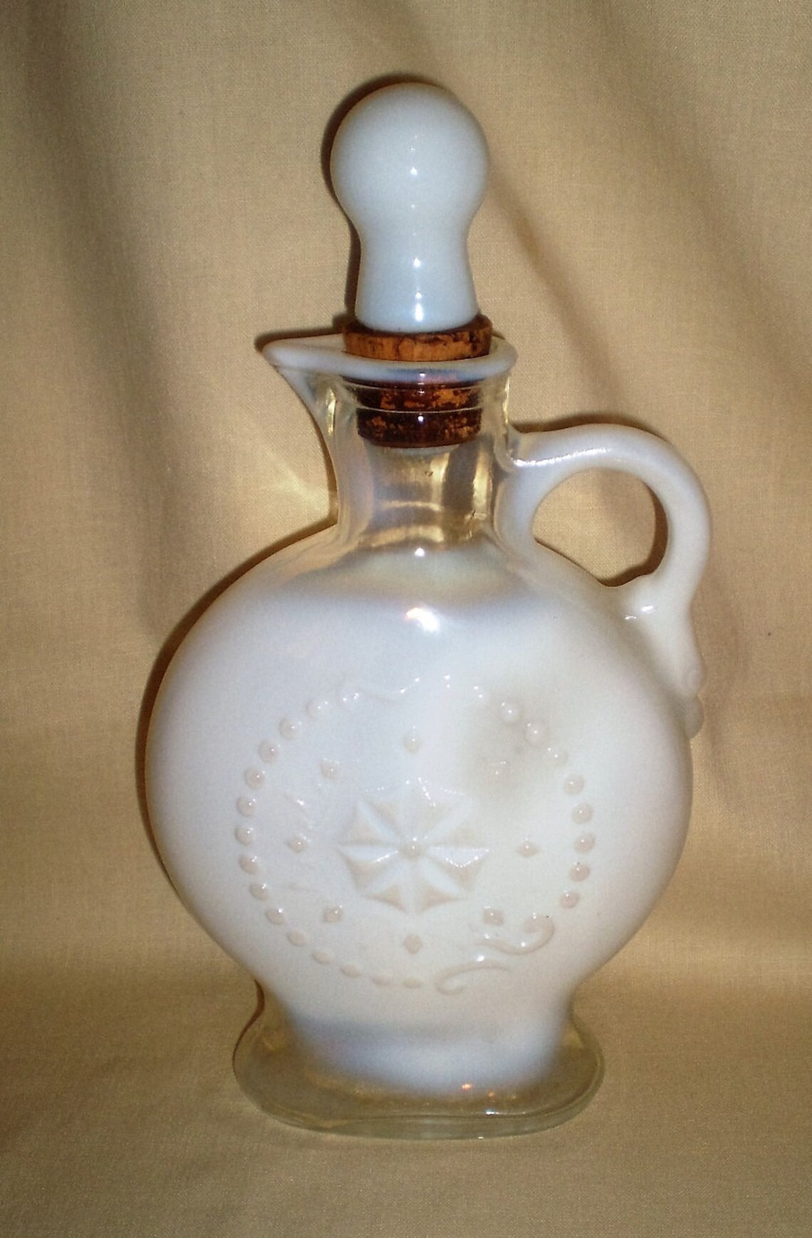 Antique Milk Glass Opalescent Liquor Decanter1900's Etsy