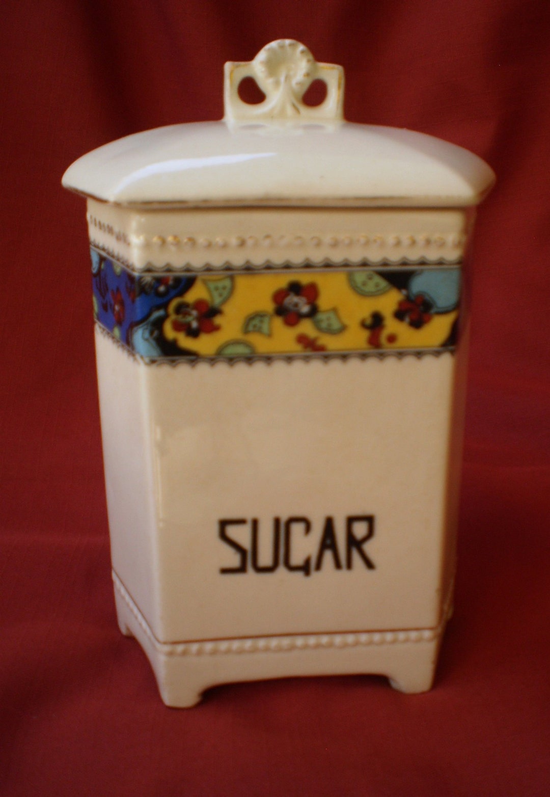 Antique Ceramic Sugar Canister Czechoslovakia1920's Etsy