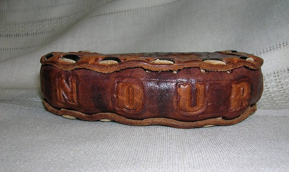 Vintage Leather Tooled Coin Purse Marked Honduras… - image 3