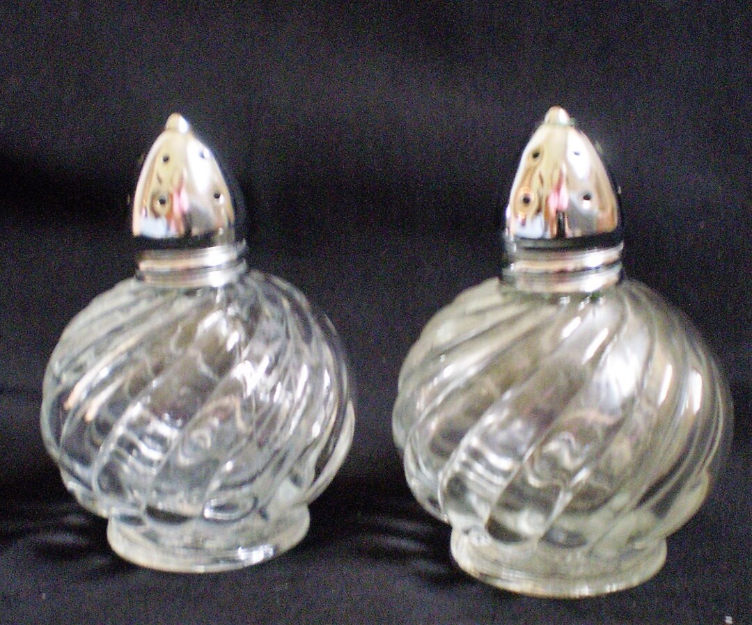 Vintage Irice Swirl Glass Salt and Pepper Shakers-1950's - Etsy