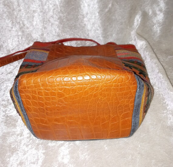 Vintage Sharif Woven Faux Leather Crossbody Handb… - image 7