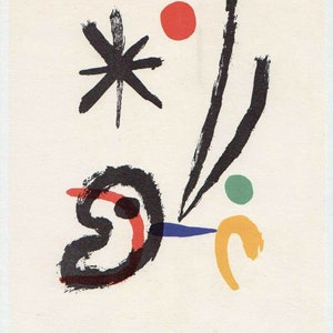 Joan Miró Lithograph 1972 Listed Mourlot 110, Litógrafo. Exclusive Gift, Miro Print from Limited Edition. VERY RARE ART. Unique present