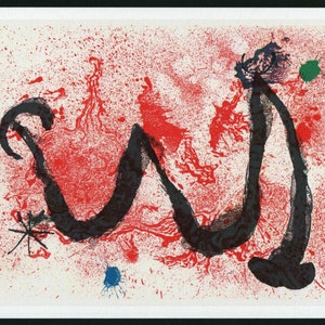 Miró Lithograph 1975 Listed Mourlot 341 Joan Miro Litógrafo Unique Gift, Print Limited Edition VERY RARE ART. Free Shipping. exclusive gift