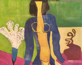 Henri Matisse. Quality hand painted oil on canvas after his famous ZULMA, 1950.  Unusual + unique homage to Matisse&#39;s groundbreaking work