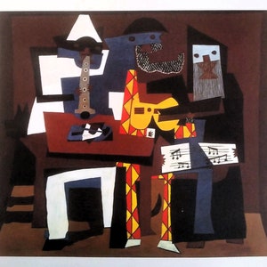 パブロ・ピカソ、ピエロ1918年版の油絵* 希少なアートを