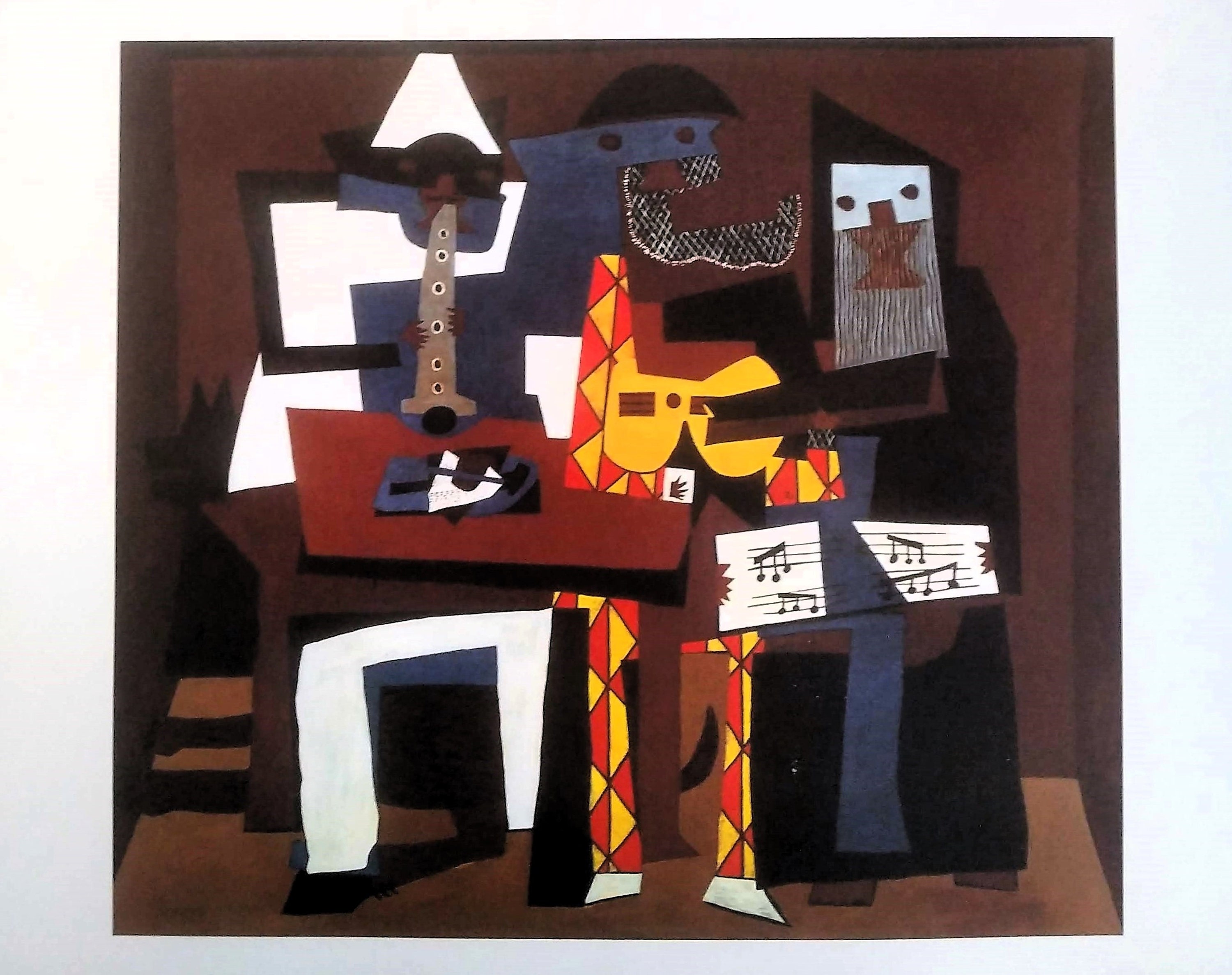 Pablo Picasso LITHOGRAPH of "The Three Musicians" from 1921. High Quality Art. Exclusive #UniqueGift of Rare Vintage Art. Perfect present