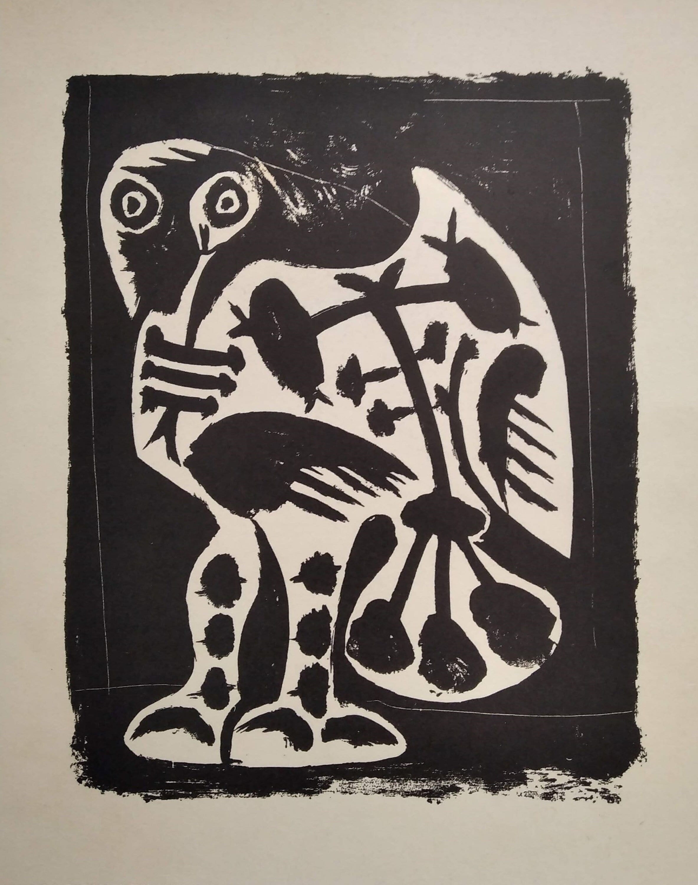 PABLO PICASSO 1956 Lithograph +COA. Le Grand Hibou, Picasso
