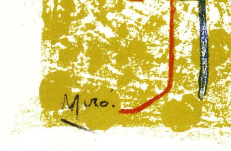 Joan Miró Lithograph 1972 Listed Mourlot 91, Litógrafo. Exclusive Gift, Miro Print from Limited Edition. VERY RARE ART. Unique present image 2