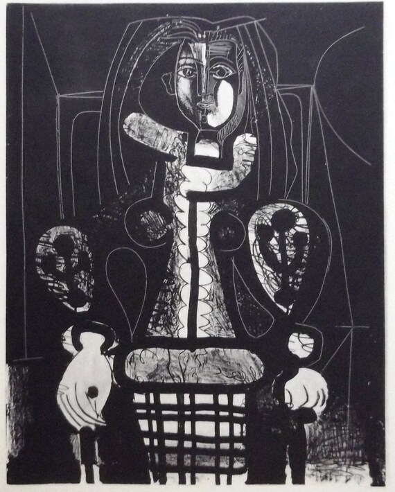 1948 年のピカソの作品に倣った、椅子に座る女性、習作 No.2