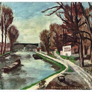 Estampe d'André Dunoyer de Segonzac 1942. Gravure vintage rare. Idée cadeau unique d'oeuvres d'art rares très exclusives