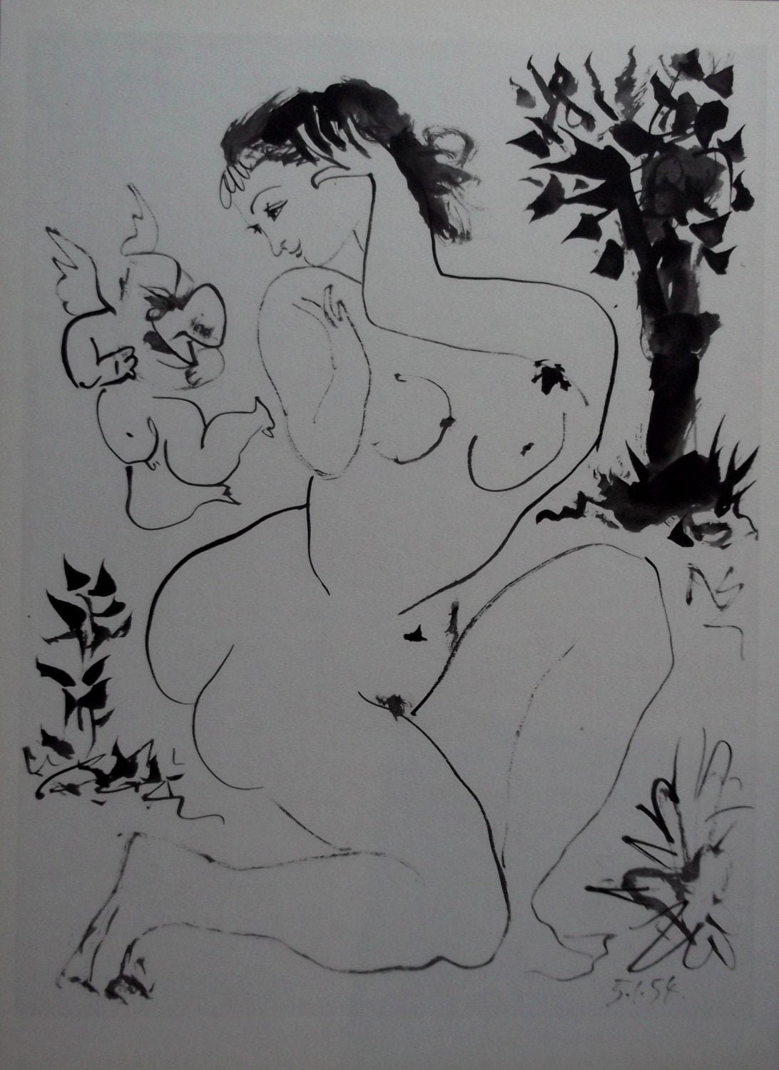 PICASSO Gravur Vom 5 Januar 1954 w / COA. EINZIGARTIGES Geschenk von seltener Kunst, Pablo Picasso Vintage Druck. Komplett andere und Exklusive Kunst