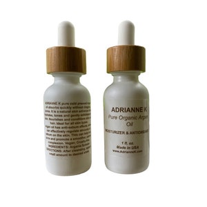 ADRIANNE K 100% Pure Organic Argan Oil. Moisturizer and Antioxidant. For all Skin Types. Noncomedogenic Face Oil