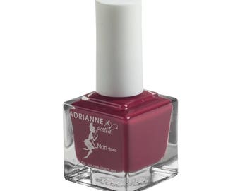 ADRIANNE K Nontoxic, Glossy Maroon Nail Polish, Delilah! .51 fl oz. Glossy. Gel Effect. Long Lasting. Quick Dry