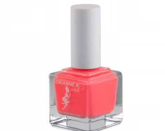 ADRIANNE K, Nontoxic 10 Free Natural Bright Nail Polish, Wild Orange, .51 fl oz, Vegan.