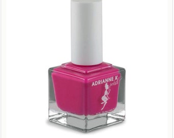 ADRIANNE K Nontoxic 10 Toxin Free Fuchsia Nail Polish, Pink Thorn! .51 fl oz. Glossy. Quick Dry. Vegan.