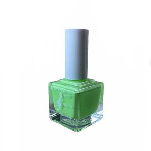 Summer Nail Color, Neon Green Nontoxic Gel Effect Nail Polish, Gaze, by ADRIANNE K, .51 fl oz, Vegan. Gluten Free. Made in USA