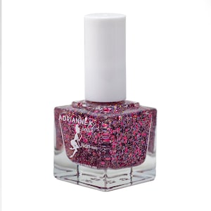 Pink Party! 10 Toxin Free, Pink Glitter Nail Polish or Clear Top Coat with Glitter, Quick Dry. Durable. Vegan, .51 Fl Oz.