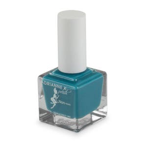 ADRIANNE K, Nontoxic 10 Free Teal Blue Nail Polish, Blulu! .51 fl oz, Vegan. Glossy