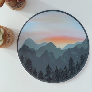 Mountain Sunset Sticker OR Magnet | Mountain Sticker | Sunset Sticker | Mountain Sunset Magnet