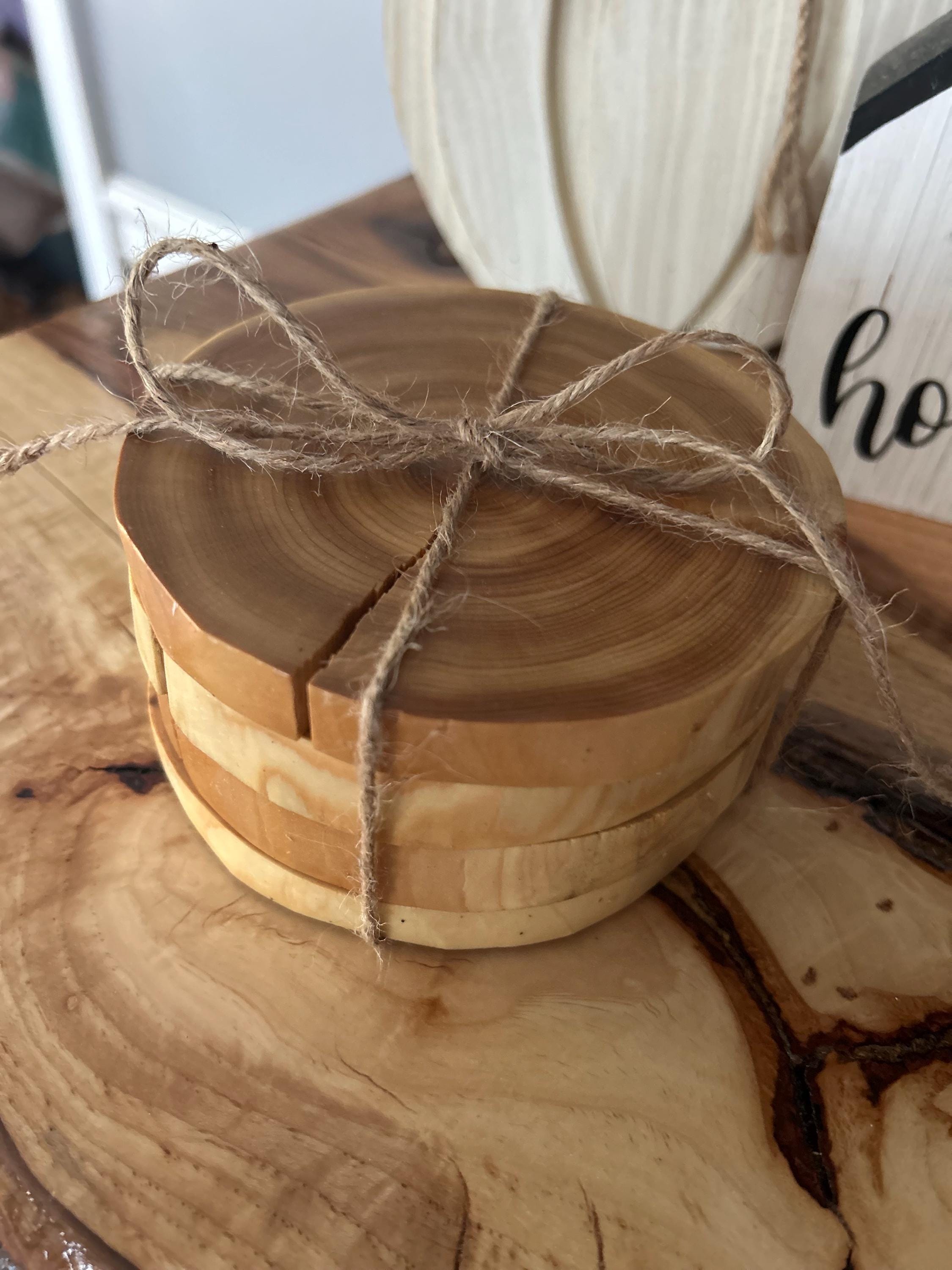Rustic Log Coasters | Handcrafted Wood Coasters, Set of 4 - Etsy