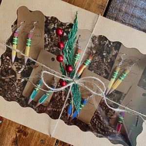 Pencil Earrings Gift Box | Teacher Gift | Teacher Earrings | Teacher Gift Set