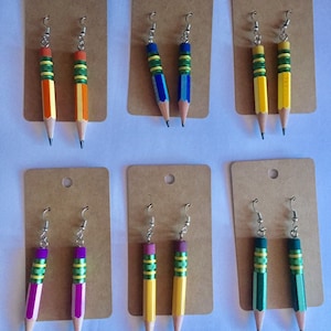 Ticonderoga Pencil Earrings made with REAL pencils image 2