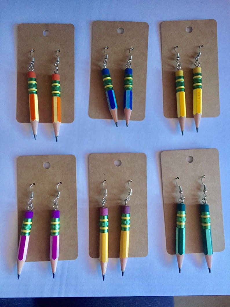 Ticonderoga Pencil Earrings made with REAL pencils image 2