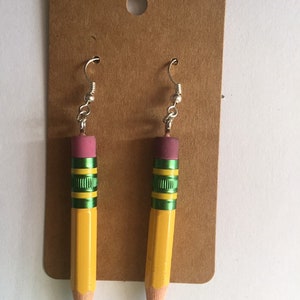 Ticonderoga Pencil Earrings made with REAL pencils Traditional pencil