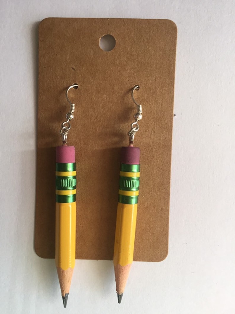 Ticonderoga Pencil Earrings made with REAL pencils Traditional pencil