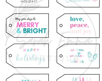 DOWNLOADABLE Holiday Gift Tags | Christmas Gift Tags | Christmas Tags | To/From Tags | Cute Christmas Tags | Printable Christmas Tags