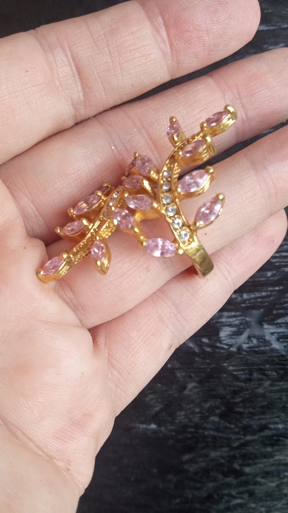 Statement extra large Seta ring pink coral  or le… - image 5