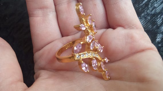 Statement extra large Seta ring pink coral  or le… - image 4