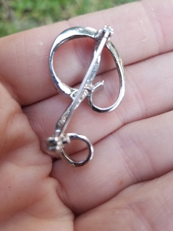 Letter initial P brooch monogram pin script shiny… - image 2