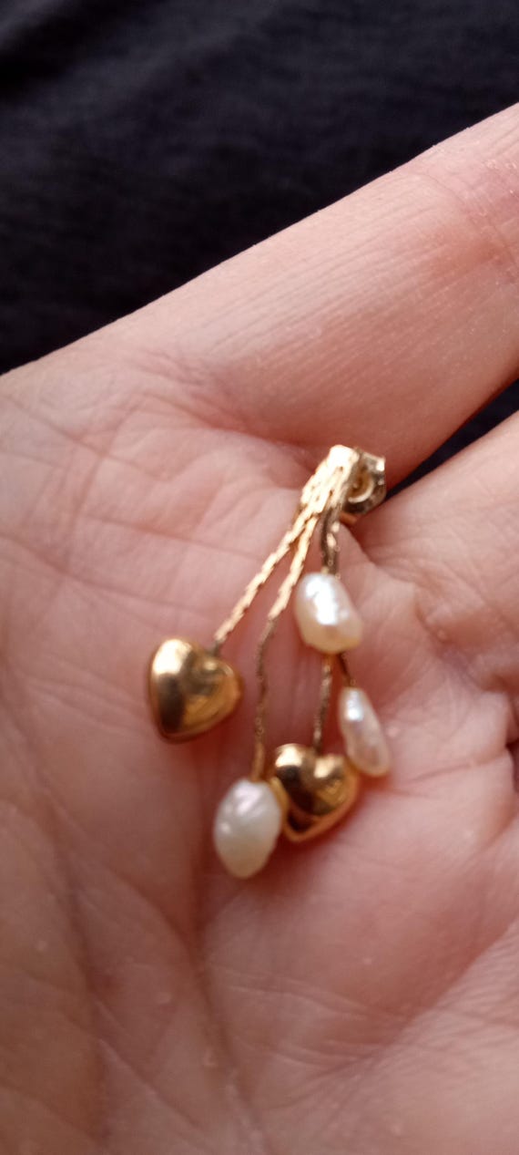 SALE ENDING SINGLE 14K solid gold earring long da… - image 5