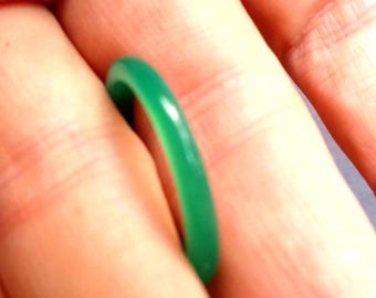 MORE LISTED Carved ring emerald green chalcedony agate look of Imperial jade , healing narrow 6, 6.5, 7, 7.5, 8, 8.5, 9.