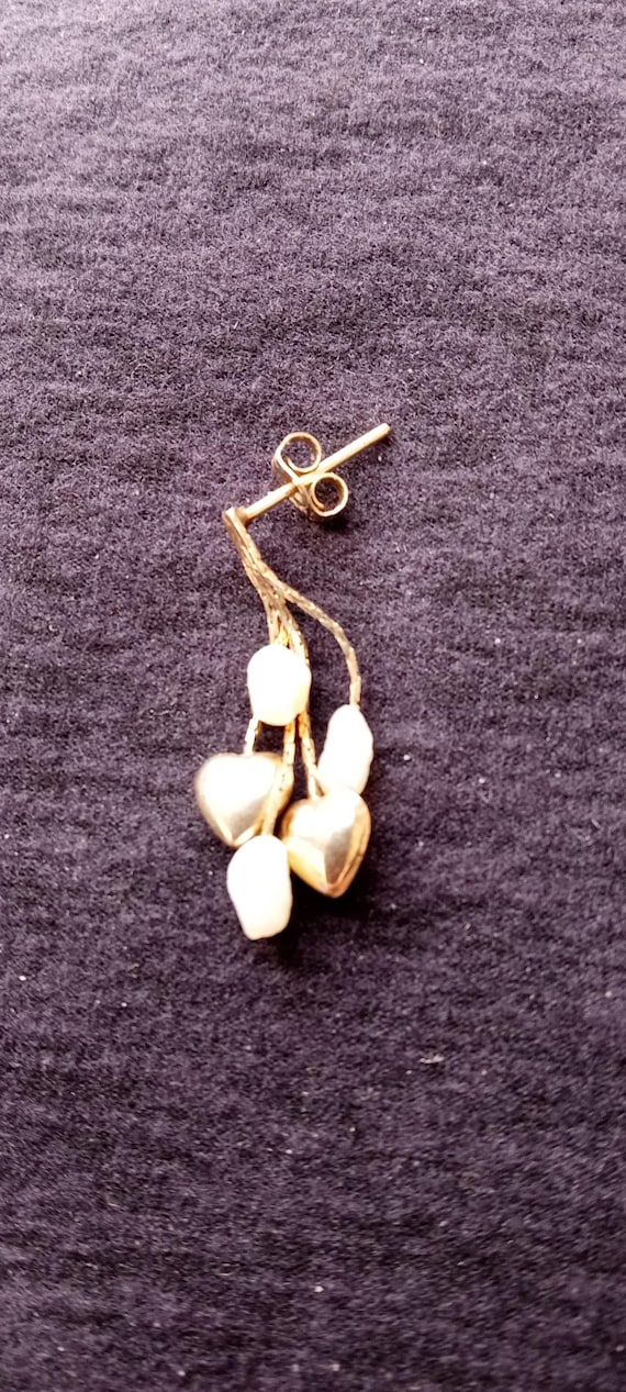 SALE ENDING SINGLE 14K solid gold earring long da… - image 1