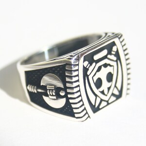 Ax Men Rings, Signet Rings for Men 925 Sterling Silver AX Sword Ring ...