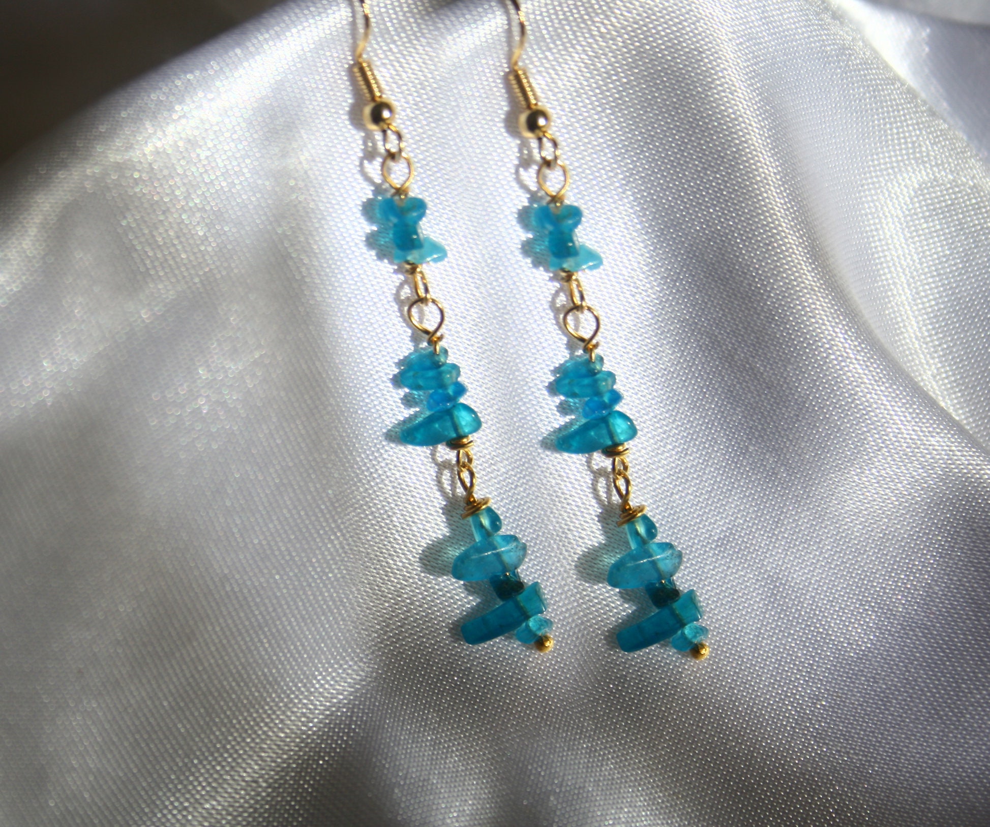 Blue Apatite Earrings Gemstone Apatite Earrings Handmade - Etsy