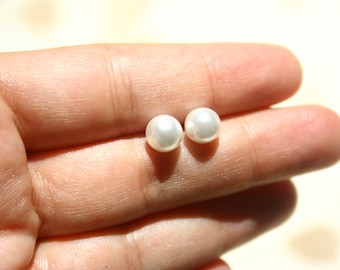 Pearl Earrings, Pearl earrings stud, pearl stud earrings, white earrings,925 Silver Sterling Earrings, Wedding Earrings