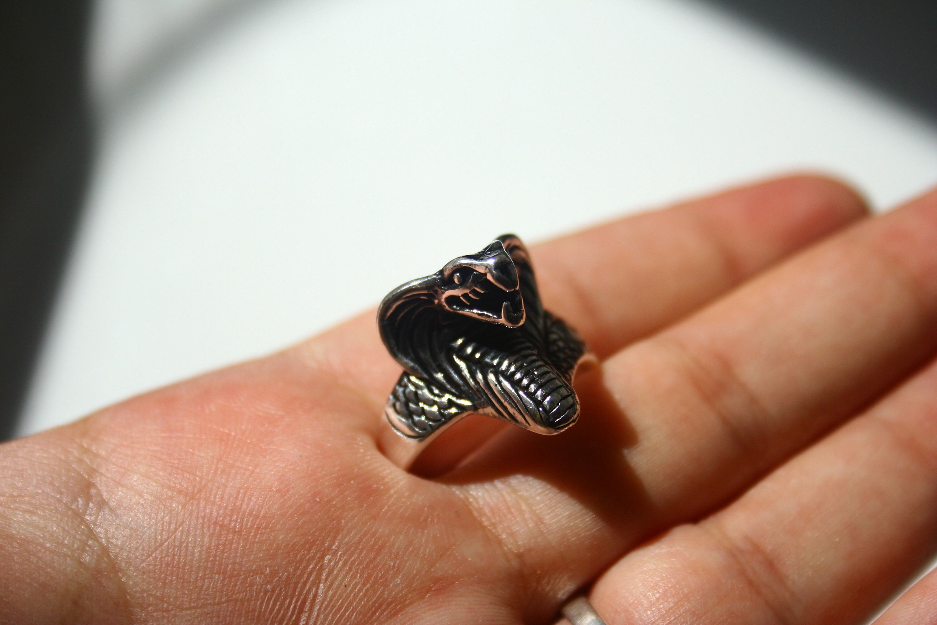 Snake Ring Silver Serpent Jewelry Animal Minimalist Ring Unique 925 ...