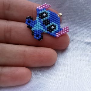 Miyuki Beaded Stitch Charms Earrings, Handmade Miyuki Delicate Beads Bracelet, Brick Stitch Cartoon Charm, Jewelry for girls, Unisex ,Gifts