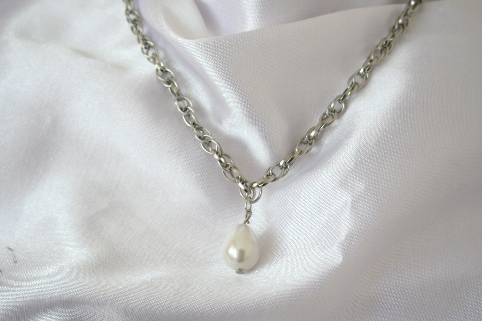 Pearl Necklace Pearl Stone Necklace Minimalist Necklace Etsy